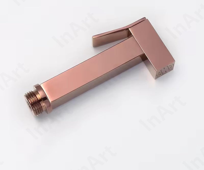 inart InArt Health Faucet for Bathroom Premium Jet Spray with Hose and Holder Superior Low Water Pressure Performance Easy Grip Design Durable Brass Material Rose Gold Color - Image 3