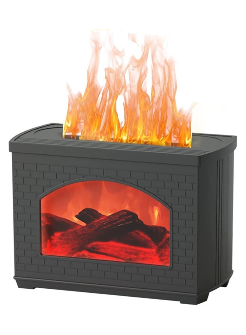 TIGER Fireplace Aromatherapy Humidifier 270 ml Cool Mist Diffuser – Black Ultrasonic Essential Oil Diffuser with Flame‑Style LED & Auto Shut‑Off | Quiet Bedroom & Home Decor | Office Gift - Image 1