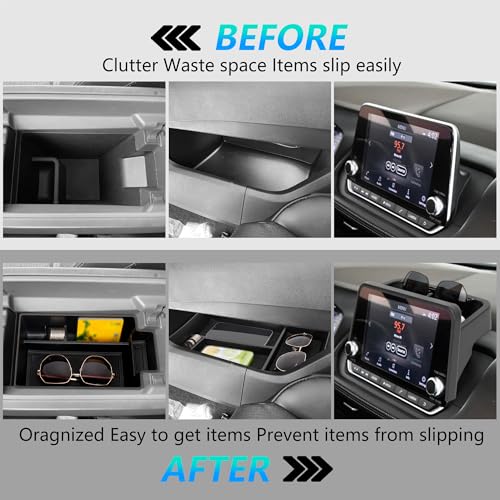 Sinminou 3PCS Center Console Organizer Compatible with 2021-2026 Nissan Rogue S/SV/Rock Creek, 2021-2022 Nissan Rogue SL, Lower Center Interior Storage Box, Dashboard Tray Only Fit 8-inch Screen - Image 4