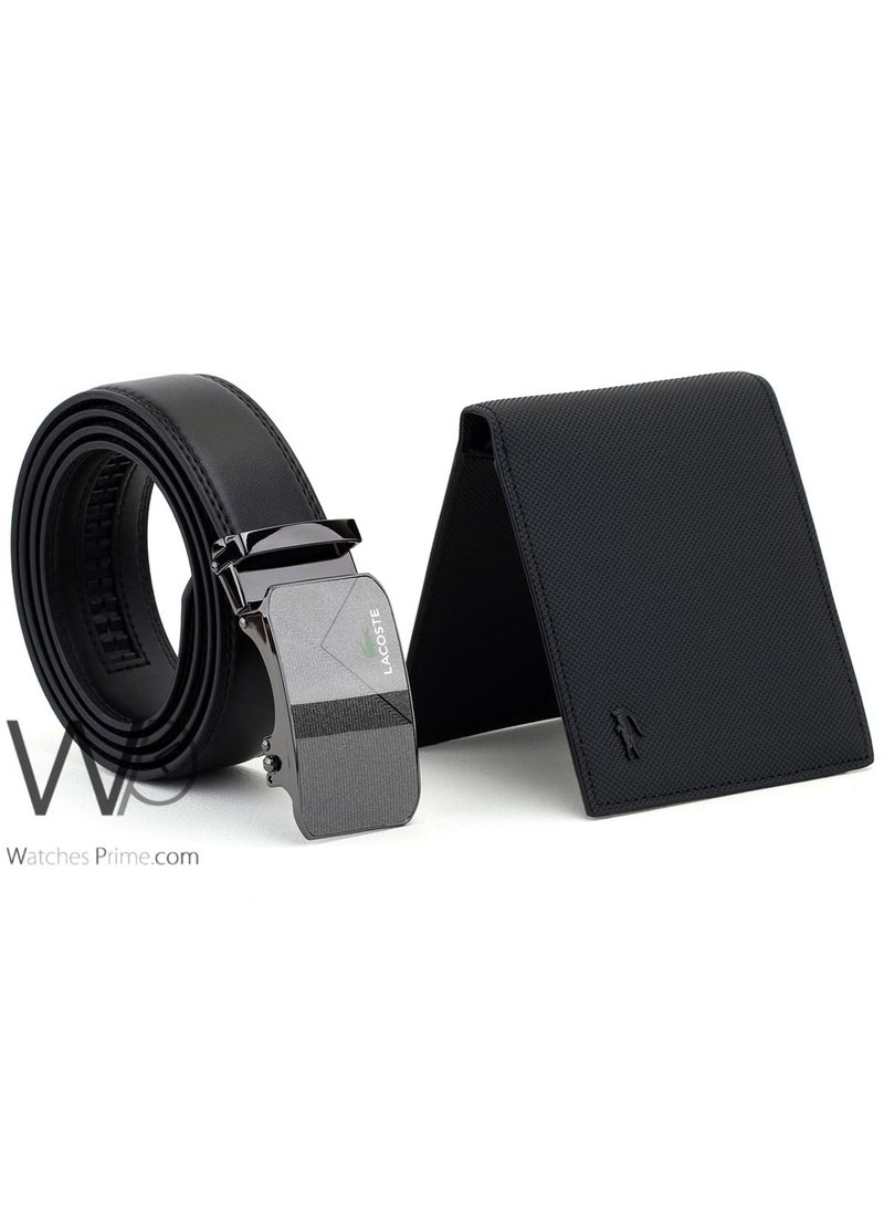 LACOSTE Gift Set Lacoste Men's Black Wallet & Belt - Buckle - Image 3