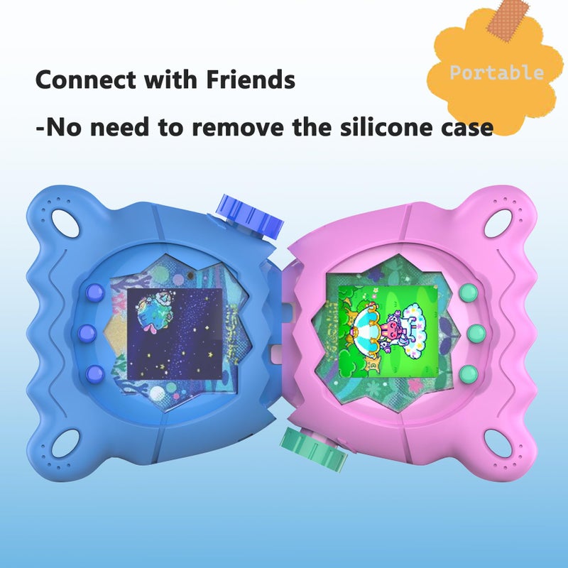 JCHPINE Hard Case and Silicone Cover for Tamagotchi Paradise Electronic Pet, Protective Cases for Tamagotchi Paradise with Screen Protector and Lanyard (Blue) - Image 5