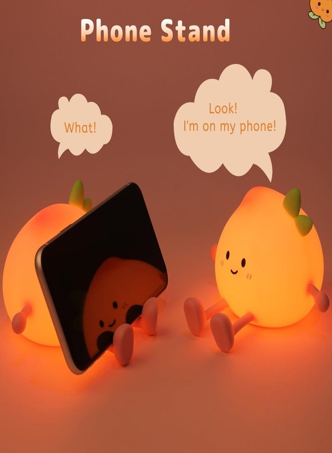 AVEKI Cute Peach Soft Silicone Kids Night Light with 3-Level Dimmable, Rechargeable Touch Control, 30 Minutes Timer, Warm Light - Image 4