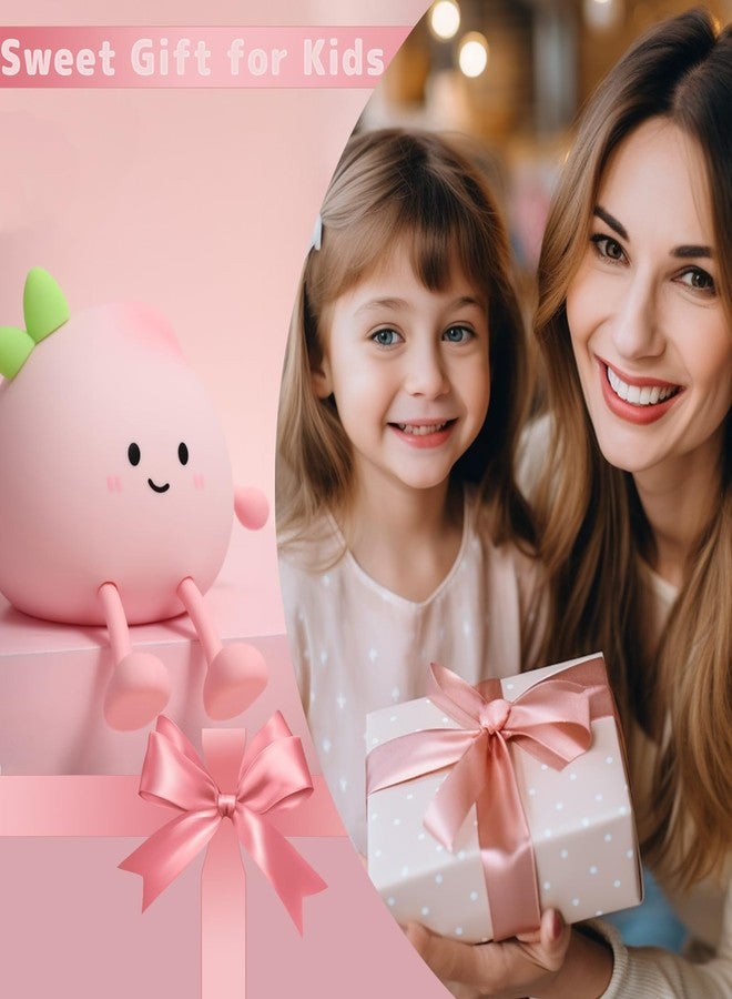 AVEKI Cute Peach Soft Silicone Kids Night Light with 3-Level Dimmable, Rechargeable Touch Control, 30 Minutes Timer, Warm Light - Image 5