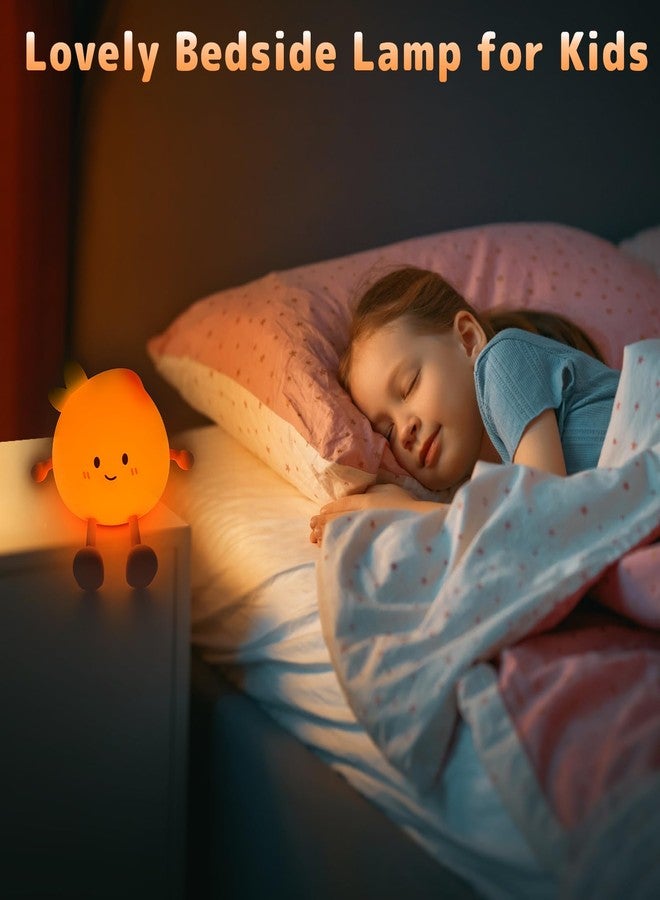AVEKI Cute Peach Soft Silicone Kids Night Light with 3-Level Dimmable, Rechargeable Touch Control, 30 Minutes Timer, Warm Light - Image 3