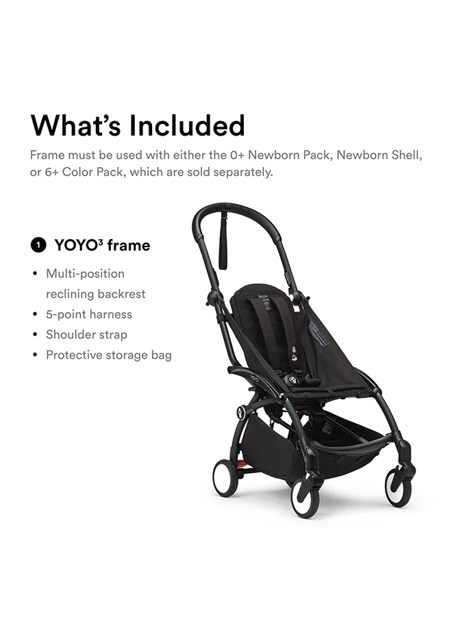 ستوك Yoyo3 Frame Black, Premium Stroller Frame For Yoyo3 In Black