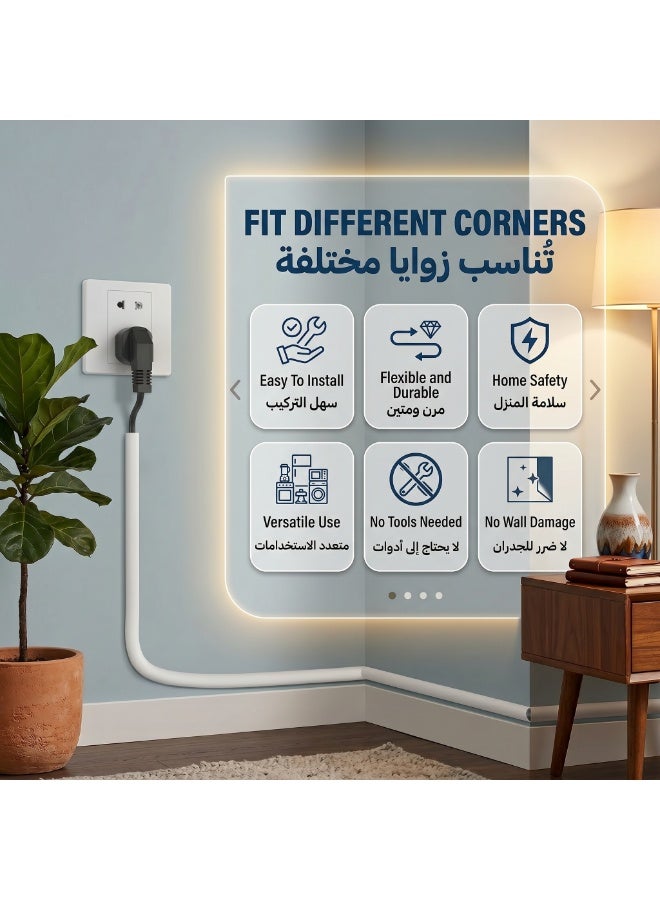 Wall Cord Hider Self-Adhesive Wire Cover Raceway Cable Management Kit for Walls Flexible PVC Cable Concealer Cord Cover Floor Cable Protector for Home Office Floor Wall 3M - Image 4