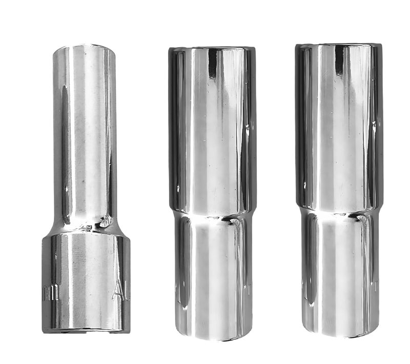 4 NEX 8mm + 17mm + 21mm, 1/2" Drive Hex Long Chrome Vanadium Steel, Anti Rust, Heavy Duty Socket - Image 1