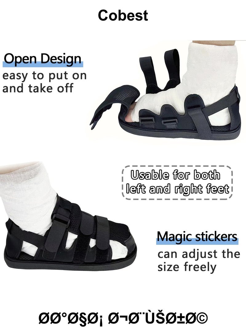 SOLARAE Post Op Shoe for Broken Foot, Adjustable Walking Boots Recovery Cast Shoe Covers, Universal for Both Left and Right Feet, Medical open-toe plaster shoes for Men or Women, M Size - Image 2