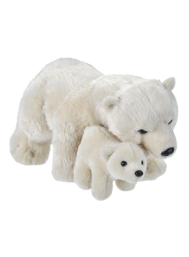 Wild Republic Mom & Baby Polar Bear Plush Stuffed Animal Plush Toy Gifts For Kids 14" - Image 1
