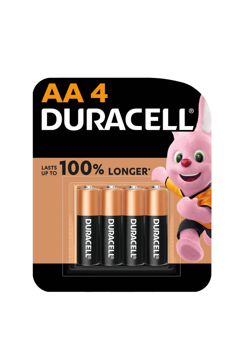 Duracell Alkaline AA Batteries – Long Lasting Power 100% for Everyday Devices , 4 PCS - Image 1