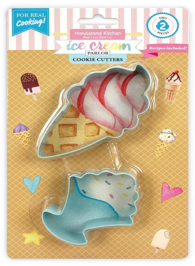 Handstand Kitchen Ice Cream Parlor 2-piece Cone and Sundae Cookie Cutter Set - Image 1