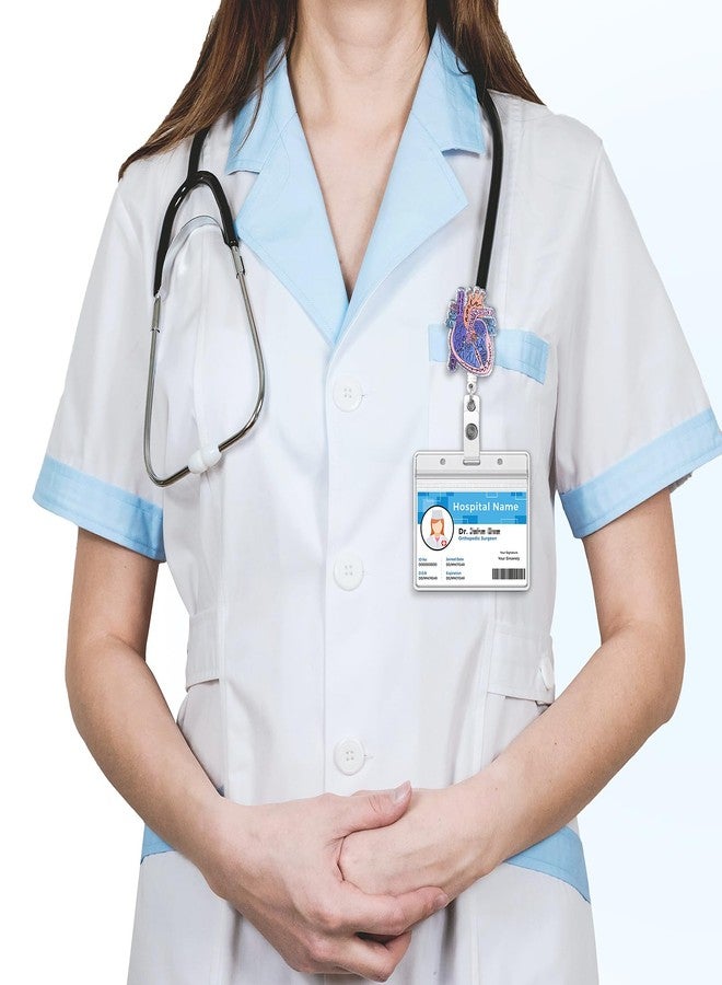 ITOKEY Cardiac Badge Holder Anatomy Funny Nurse Name Tag Holder Heart Retractable Reel ID Card Clip Pediatrics Nursing Badge Clips Medical Assistant for Doctor Student Teacher Office Clinic - Image 4