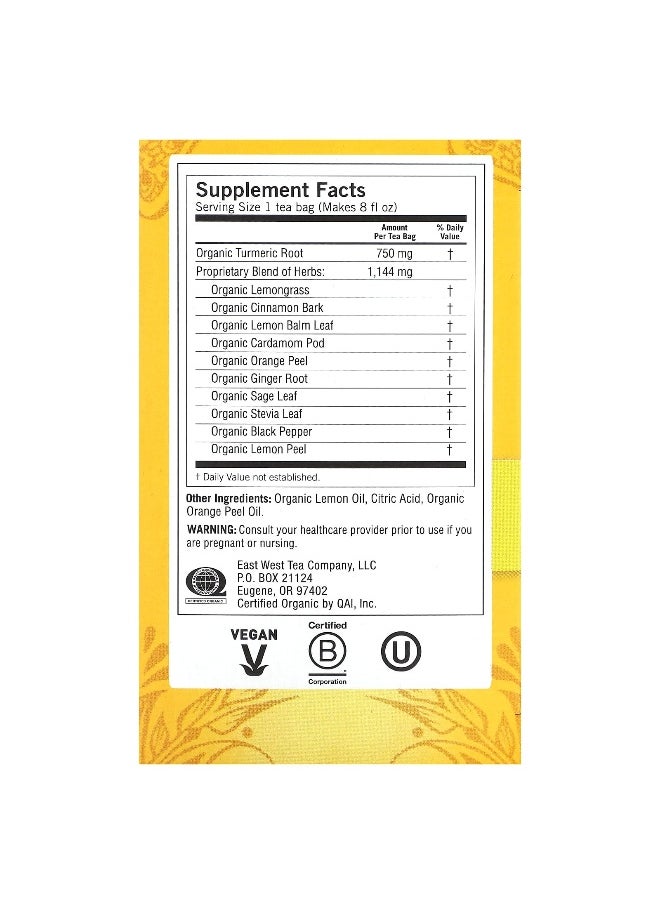 Yogi Tea Yogi Tea, Sweet Ginger Citrus Turmeric Vitality, Caffeine Free, 16 Tea Bags, 1.12 oz (32 g)  - Image 2