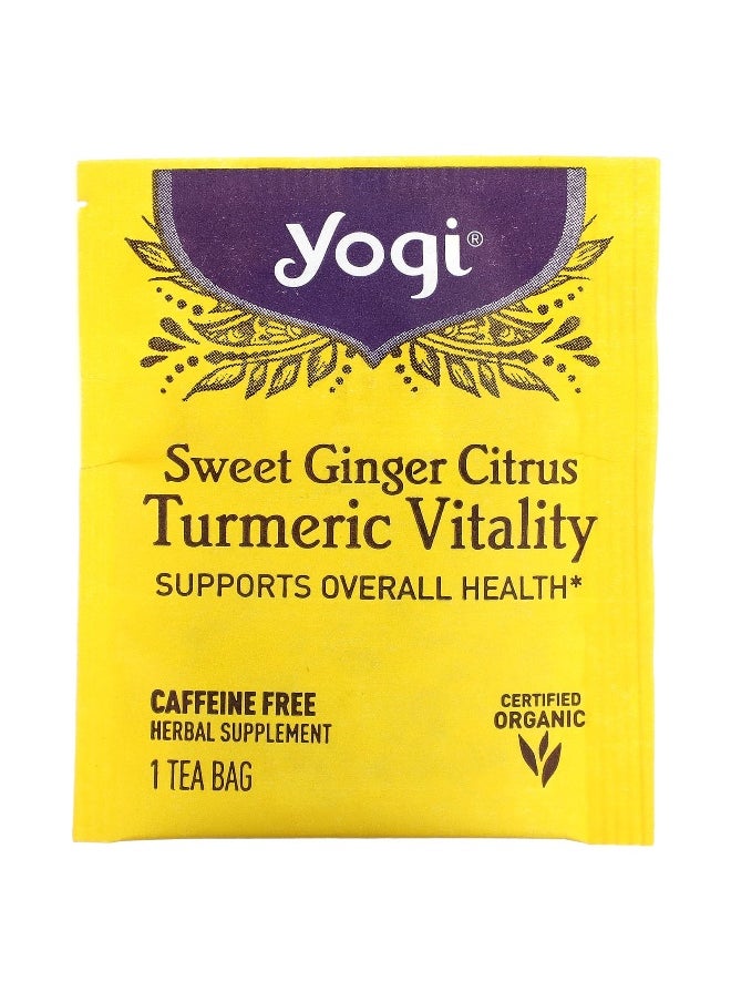 Yogi Tea Yogi Tea, Sweet Ginger Citrus Turmeric Vitality, Caffeine Free, 16 Tea Bags, 1.12 oz (32 g)  - Image 3