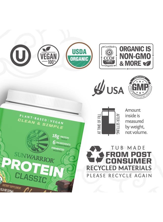 Sunwarrior Brown Rice Vegan Protein Powder | Raw Plant Based Protein Powder with Amino Acids Gluten Free Soy Free 0 Added Sugar Low Carb Keto | Chocolate 375 Gram | Classic Protein Powder - Image 3