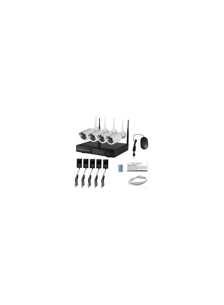 Generic Wireless Security System with 4 Units, 1TB Storage, Night Vision