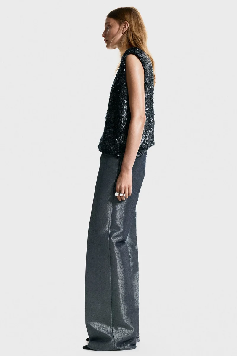 H&M Sequined shoulder-pad top