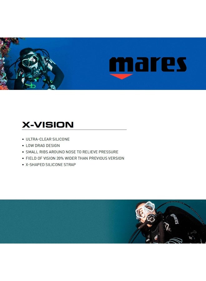Mares Mares Unisex Adult X-Vision Hydrodynamic Panoramic View Underwater Diving Mask - Image 4