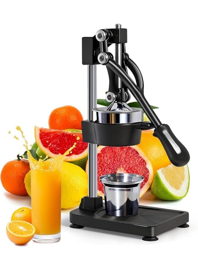 Manual Cast Iron Citrus Juicer,Commercial Hand Press,Heavy Duty Countertop Squeezer for Fresh Orange Lemon Juice,Easy to Use & Clean Professional Manual Metal Hand Citrus Juicer Lemon Squeezer Lime Orange Pomegranate Grapefruit Fresh Healthy Juice Presser Extractor