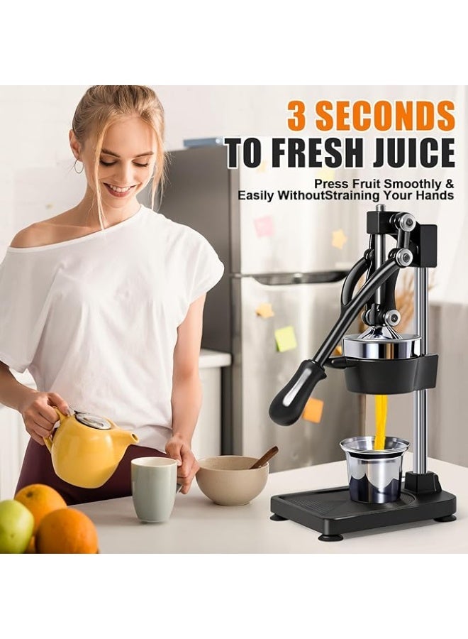 Manual Cast Iron Citrus Juicer,Commercial Hand Press,Heavy Duty Countertop Squeezer for Fresh Orange Lemon Juice,Easy to Use & Clean Professional Manual Metal Hand Citrus Juicer Lemon Squeezer Lime Orange Pomegranate Grapefruit Fresh Healthy Juice Presser Extractor - Image 4