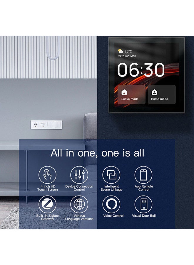 Generic - Tuya WiFi+Zigbee Intelligent Touched Screen Center Control Panel Voice Control Built-in ZigBeeGateway Intelligent Center Control Panel 4in Screen Center Control Panel - Image 1