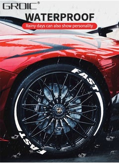 GROIC 4 Pcs Wheel Rim Decal Stripes Set Sport Emblem Reflective Stickers,Wheels Tire Rim Safety Decoration Accessories,Automobile Decoration  - Image 2