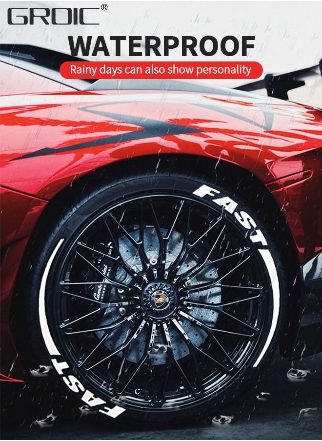 GROIC 4 Pcs Wheel Rim Decal Stripes Set Sport Emblem Reflective Stickers,Wheels Tire Rim Safety Decoration Accessories,Automobile Decoration  - Image 2