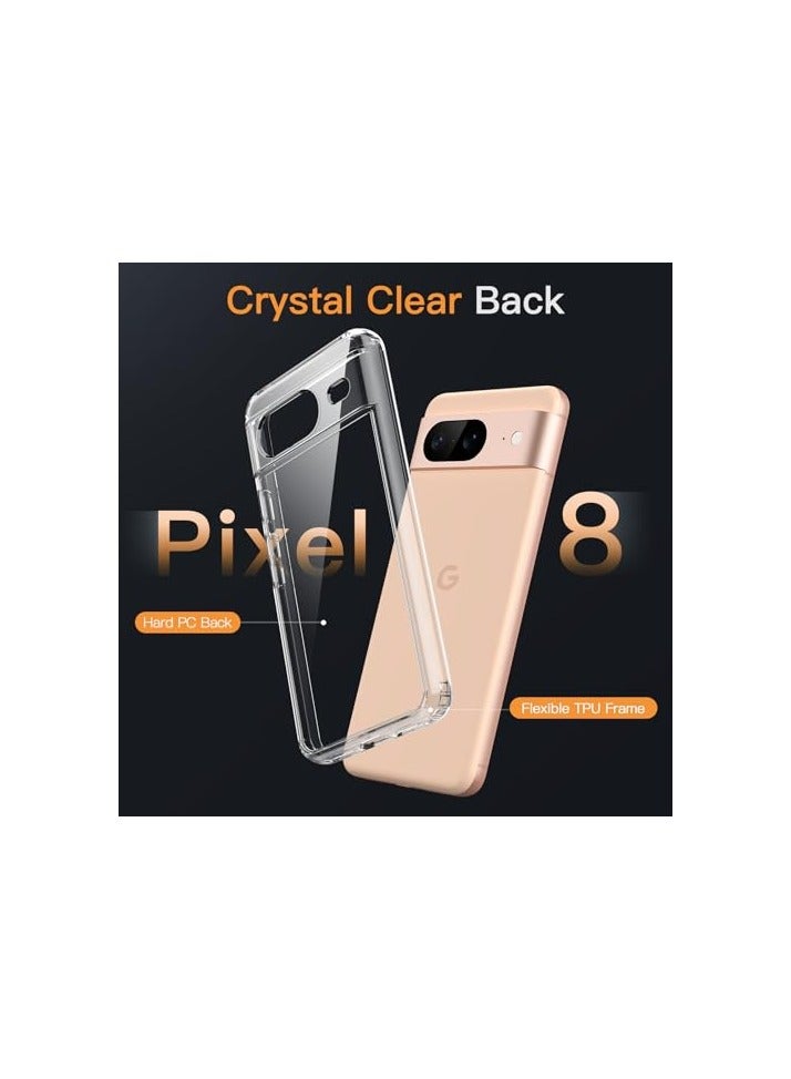 JETech Case for Google Pixel 8 6.2-Inch 2023, Non-Yellowing Shockproof Bumper Protective Phone Cover, Anti-Scratch Hard PC Back (Clear) - Image 2