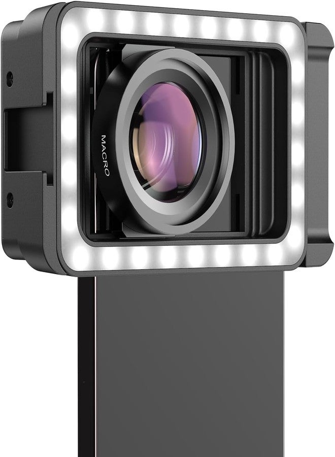 MIAO LAB 15X Phone Macro Lens with LED Fill Light, 15X Macro Lens + 17mm Thread Lens Adapter for iPhone 15/15Pro/15Pro Max, Samsung, Android Phone (Fits for Almost Phone) - Image 1