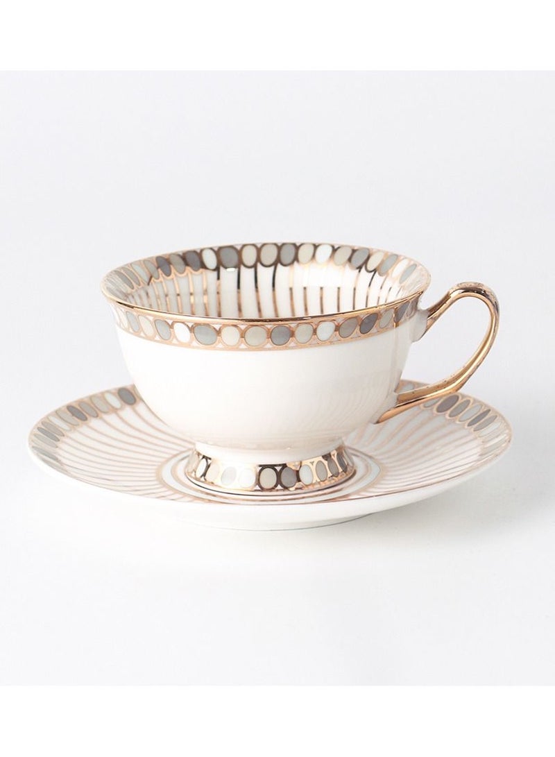 Sharpdo gold thread coffee cup 220 ml and coffee dish  - Image 1