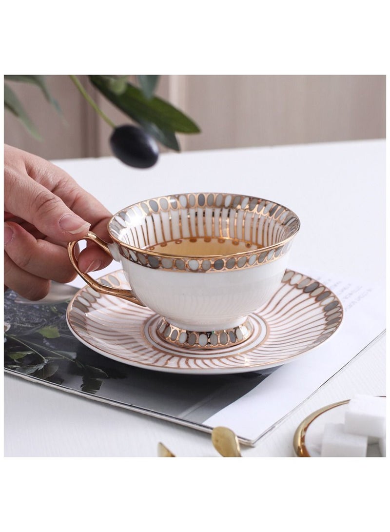 Sharpdo gold thread coffee cup 220 ml and coffee dish  - Image 3
