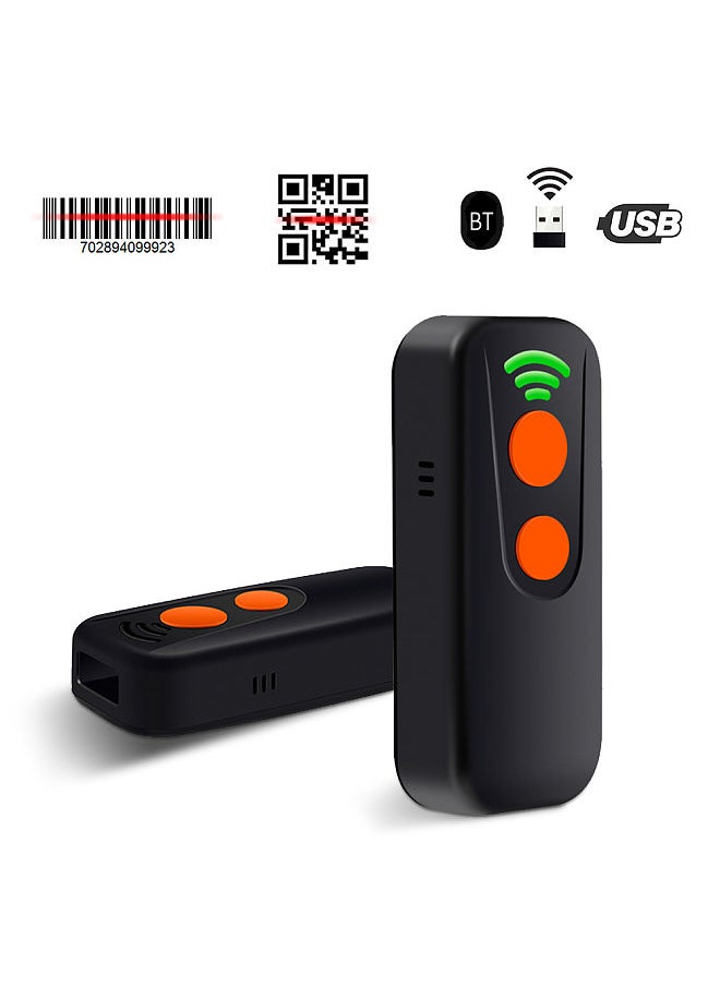 Generic - 2D 1D QR Barcode Scanner 3 in 1 BT & 2.4GHz Wireless & Wired Connection Sound and Vibrator Prompt Support Offline Storage Compatible with Windows Android Linux Mac - Image 1