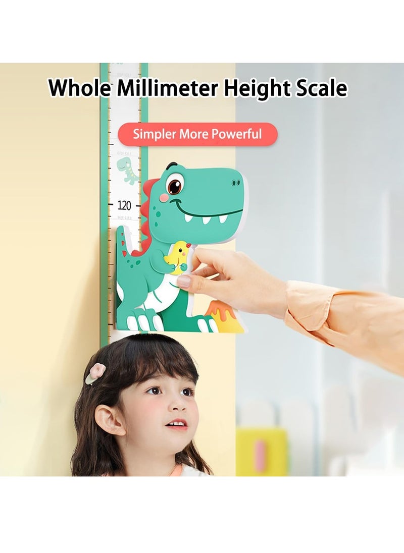 Gonice Magnetic Baby Height Growth Chart Ruler for Kids Room Decor, 3D Movable Height Ruler Nursery Animal Wall Decals, Portable Stadiometer Height Measuring Rod Height Measure 65-183cm (Dinosaur)  - Image 2