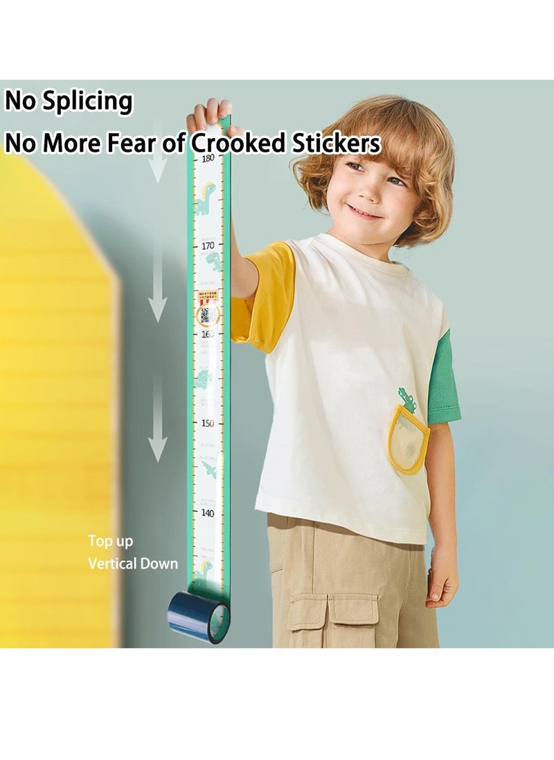 Gonice Magnetic Baby Height Growth Chart Ruler for Kids Room Decor, 3D Movable Height Ruler Nursery Animal Wall Decals, Portable Stadiometer Height Measuring Rod Height Measure 65-183cm (Dinosaur)  - Image 3