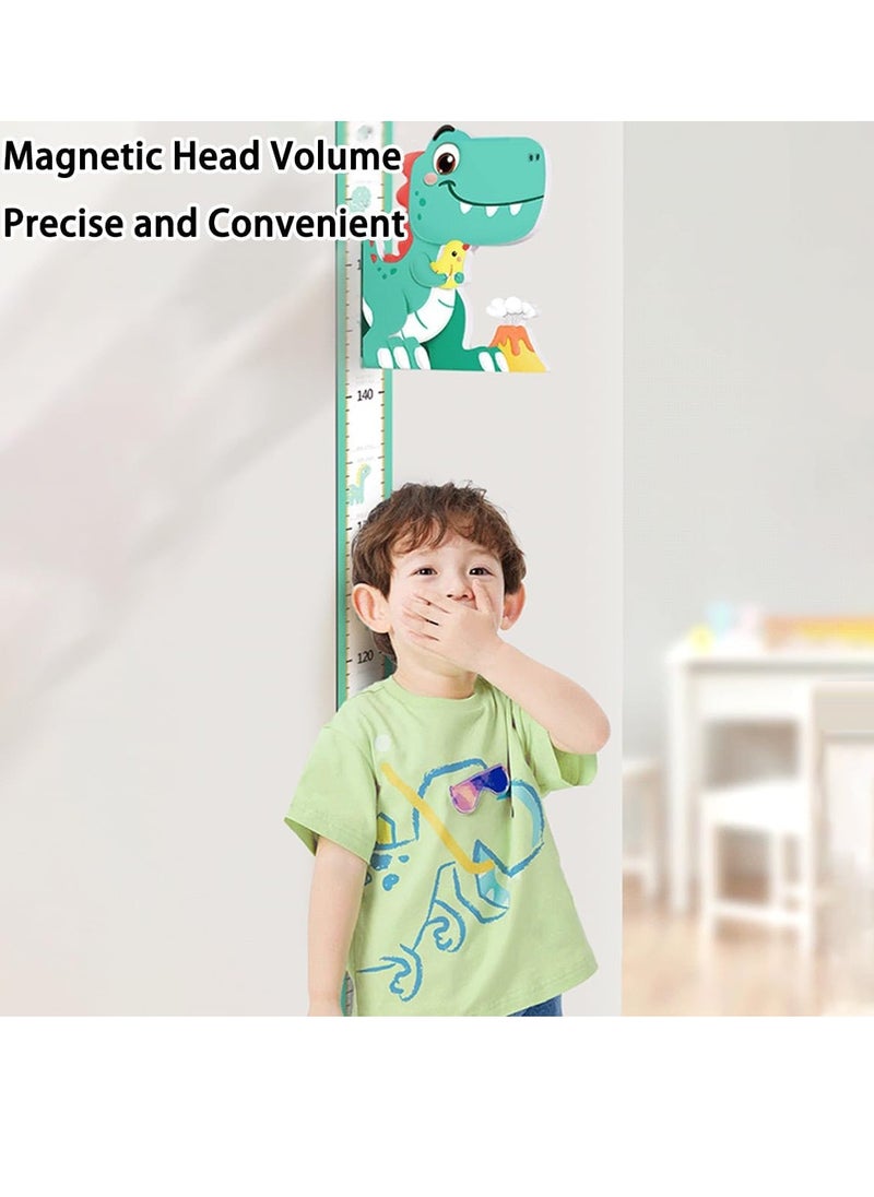 Gonice Magnetic Baby Height Growth Chart Ruler for Kids Room Decor, 3D Movable Height Ruler Nursery Animal Wall Decals, Portable Stadiometer Height Measuring Rod Height Measure 65-183cm (Dinosaur)  - Image 5