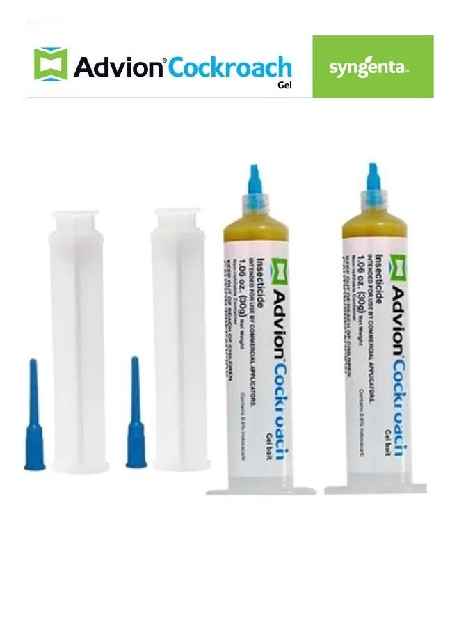 syngenta - Advion Cockroach Gel Bait 2 X 30g German Roach Insect Pest Control, Indoor and Outdoor Use, Roach Killer Gel for American, German and Other Major Cockroach Species - Image 1