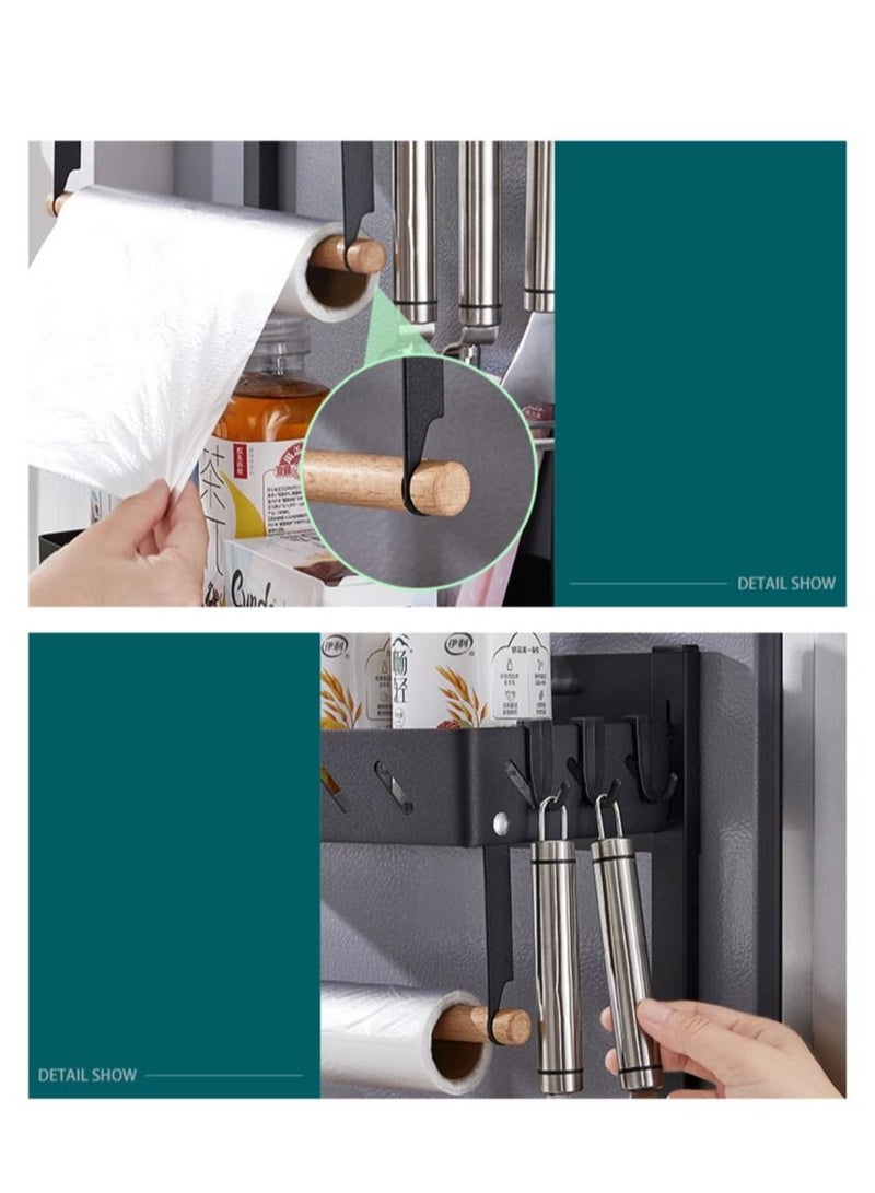 DARIYAH Japanese stainless steel magnetic suction multi-function multi-scene large hanger bathroom Refrigerator storage rack J003 - Image 5