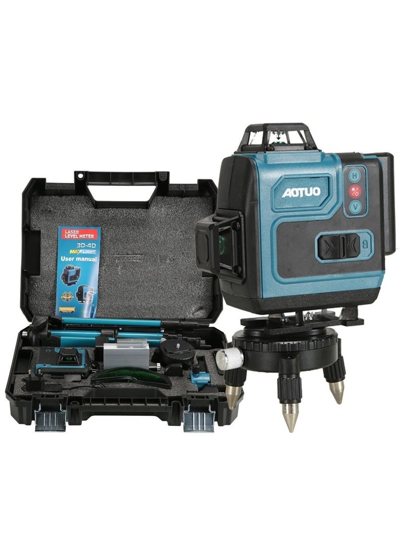 AOTUO 16 Line Laser Level 4x360° Self-Leveling Green Laser Level with Tripod, 4D Green Crosshairs for Construction and Picture Hanging, Laser Measuring Tool with 2 Rechargeable Batteries and Tool Bag… - Image 3