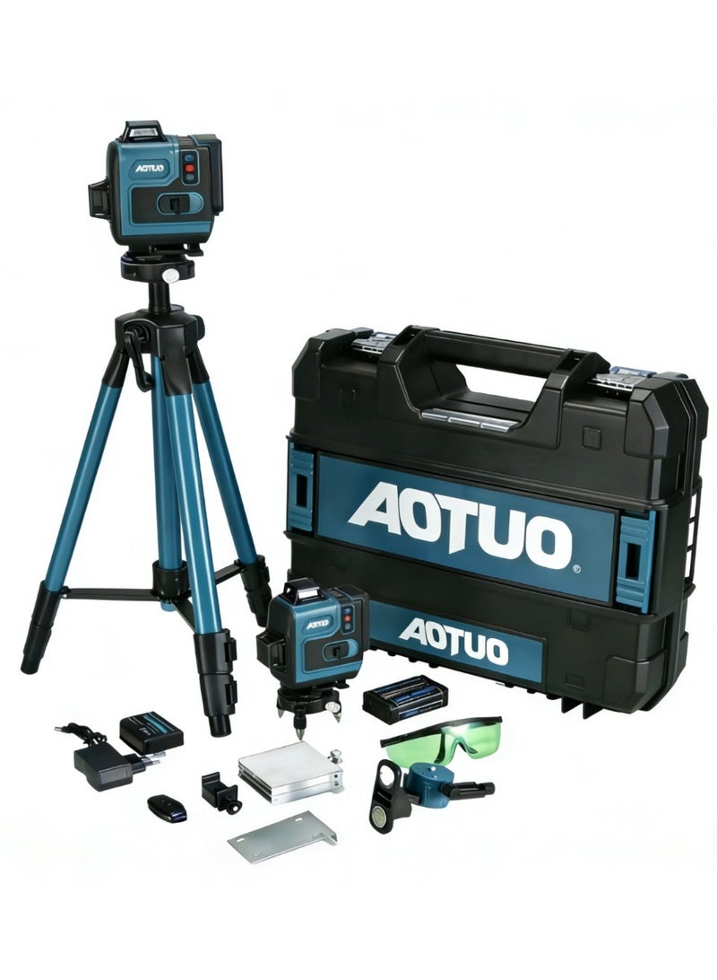 AOTUO 16 Line Laser Level 4x360° Self-Leveling Green Laser Level with Tripod, 4D Green Crosshairs for Construction and Picture Hanging, Laser Measuring Tool with 2 Rechargeable Batteries and Tool Bag… - Image 2