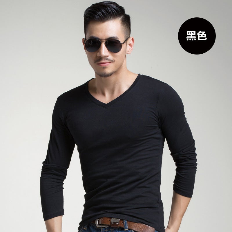 Army Fans Men'S T-Shirt Long Sleeve Blank Slim Solid Color Round Neck Pullover Men'S Bottoming Shirt - Image 2