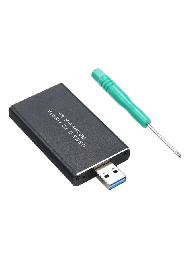 USB 3.0 To MSATA SSD Hard Disk Box Black - Image 1