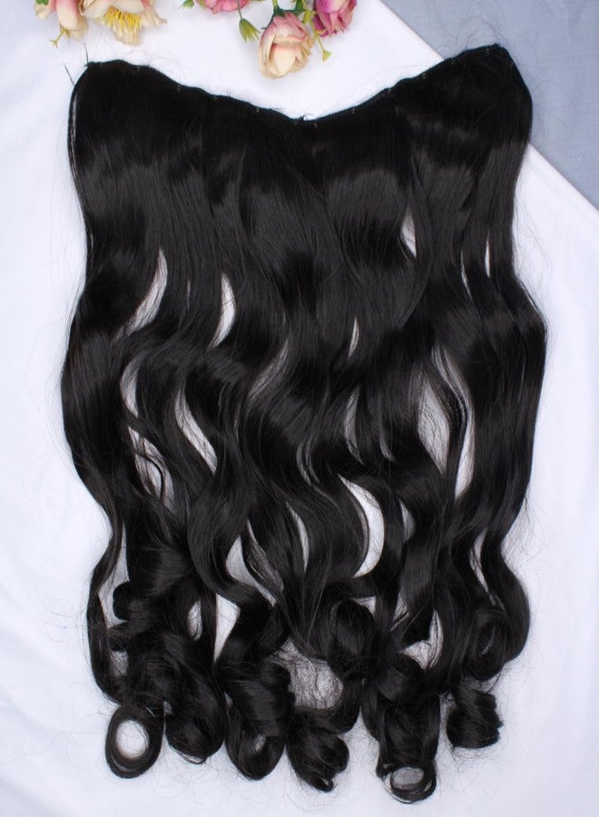 GLAN Synthetic Long Hair Extension for Women to Increase Instant Hairs Length (Curly Dark Brown) - Image 2