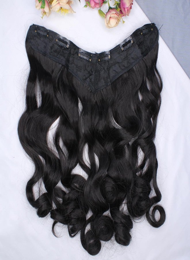 GLAN Synthetic Long Hair Extension for Women to Increase Instant Hairs Length (Curly Dark Brown) - Image 5