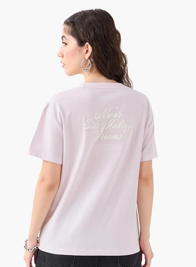 Lee Cooper Lee Cooper Printed Cotton T-shirt with Crew Neck and Raglan Sleeves