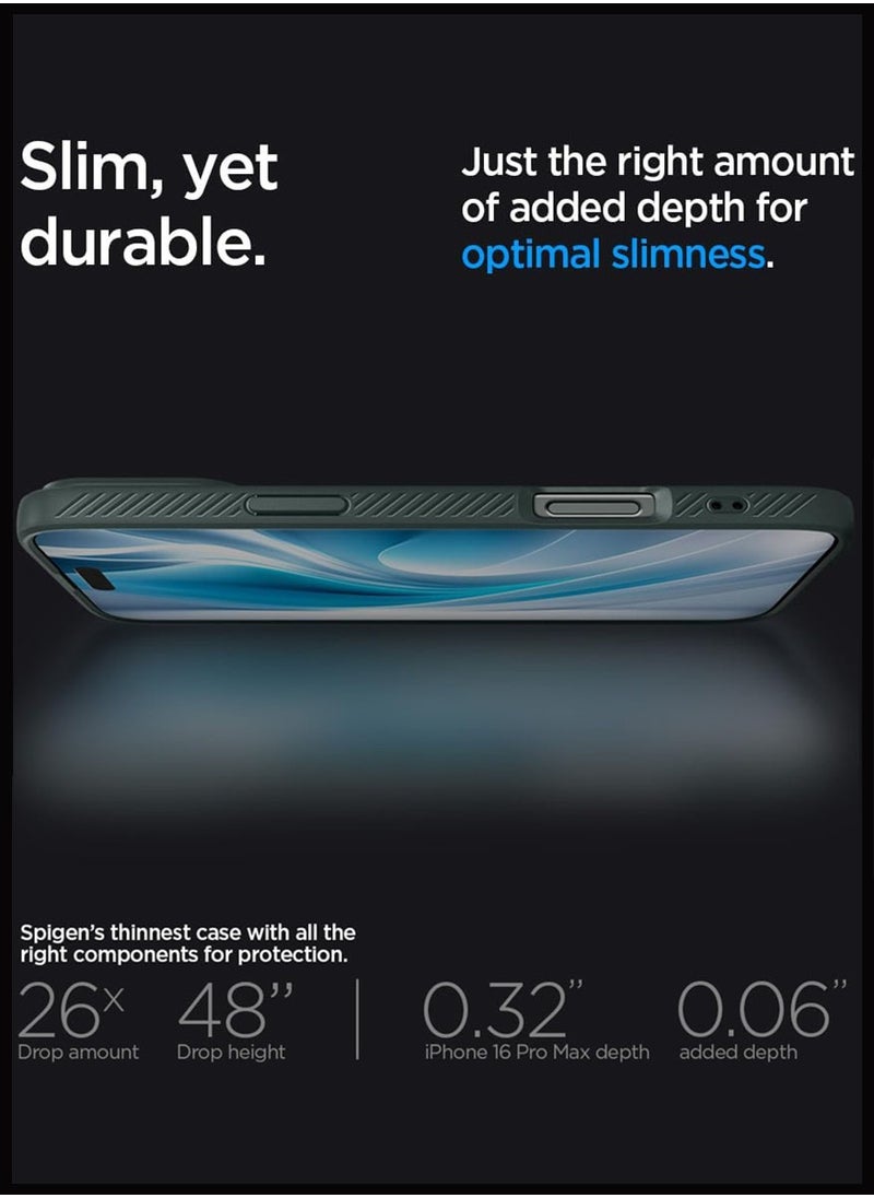 غطاء حماية Liquid Air لهاتف iPhone 16 Pro Max (2024) - أخضر داكن