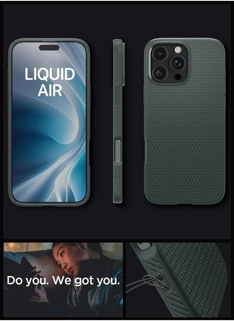 غطاء حماية Liquid Air لهاتف iPhone 16 Pro Max (2024) - أخضر داكن