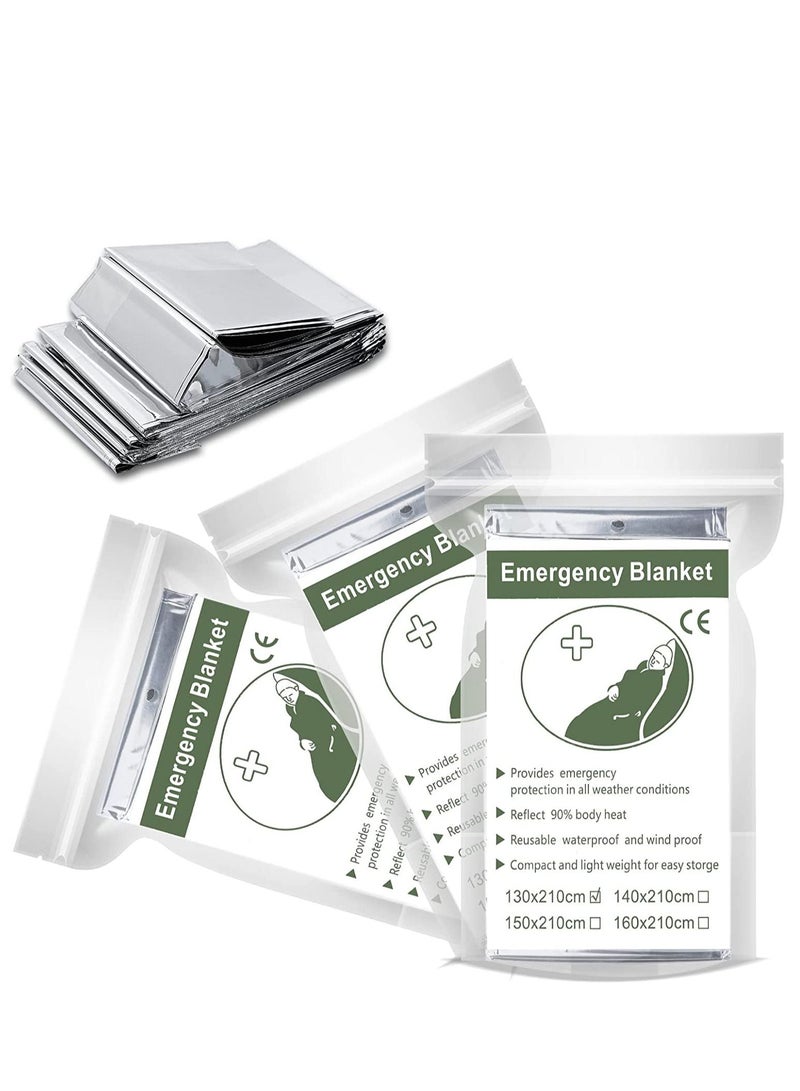 بطانيات مايلر الحرارية للطوارئ، مصممة للاستخدام في الهواء الطلق، بطانية رقائق الإسعافات الأولية الحرارية العاكسة للبقاء على قيد الحياة - Image 1