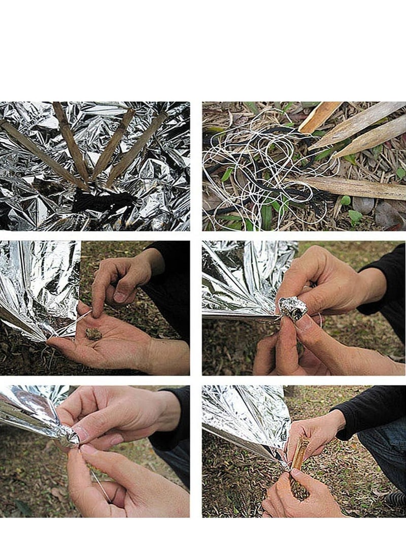 بطانيات مايلر الحرارية للطوارئ، مصممة للاستخدام في الهواء الطلق، بطانية رقائق الإسعافات الأولية الحرارية العاكسة للبقاء على قيد الحياة - Image 5