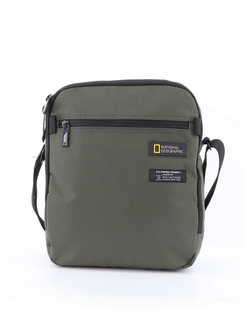 NATIONAL GEOGRAPHIC - National Geographic Mutation Vertical Shoulder Bag Khaki, Compact Durable Water Resistant Light Weight Travel Casual Outdoor Crossbody Bag For Men And Women - Image 1