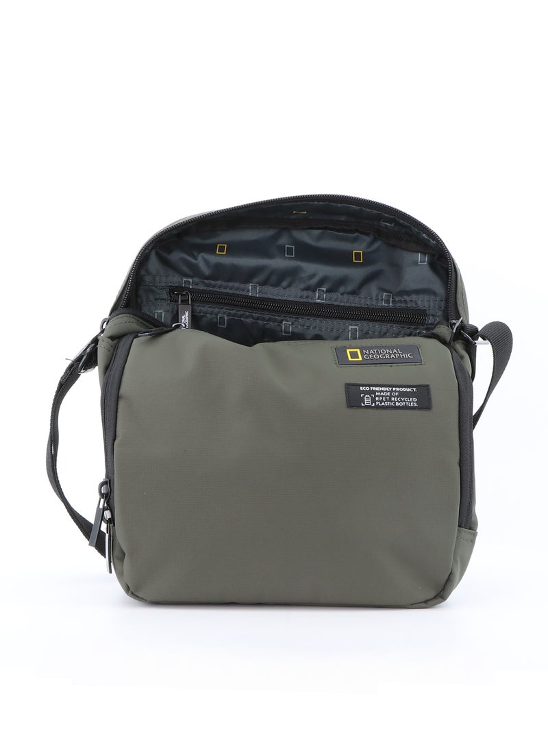 NATIONAL GEOGRAPHIC - National Geographic Mutation Vertical Shoulder Bag Khaki, Compact Durable Water Resistant Light Weight Travel Casual Outdoor Crossbody Bag For Men And Women - Image 1